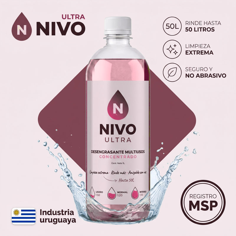 NIVO Ultra — rinde hasta 50 litros, limpieza extrema, seguro y no abrasivo